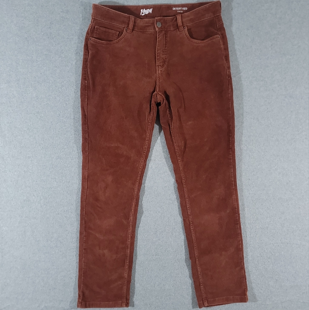 Mugsy Jeans Corduroy Desert Red Pants 33x32 (34x30) 5-Pocket
